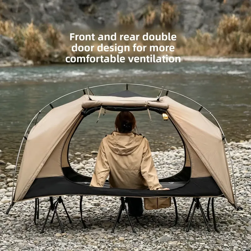 Bed Outdoor Camping - เต็นท์เตียงเดี่ยวสำหรับตั้งแคมป์กลางแจ้ง อเนกประสงค์ กันฝน กันน้ำ เหมาะสำหรับการเดินป่าและการท่องเที่ยว