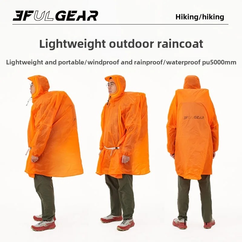 Camping Rain Poncho - เสื้อกันฝนน้ำหนักเบาพิเศษ 3F UL GEAR 15D/210T ไนลอนกันน้ำกันลมเสื้อกันฝนแบบพกพาสำหรับขี่จักรยานเดินป่า