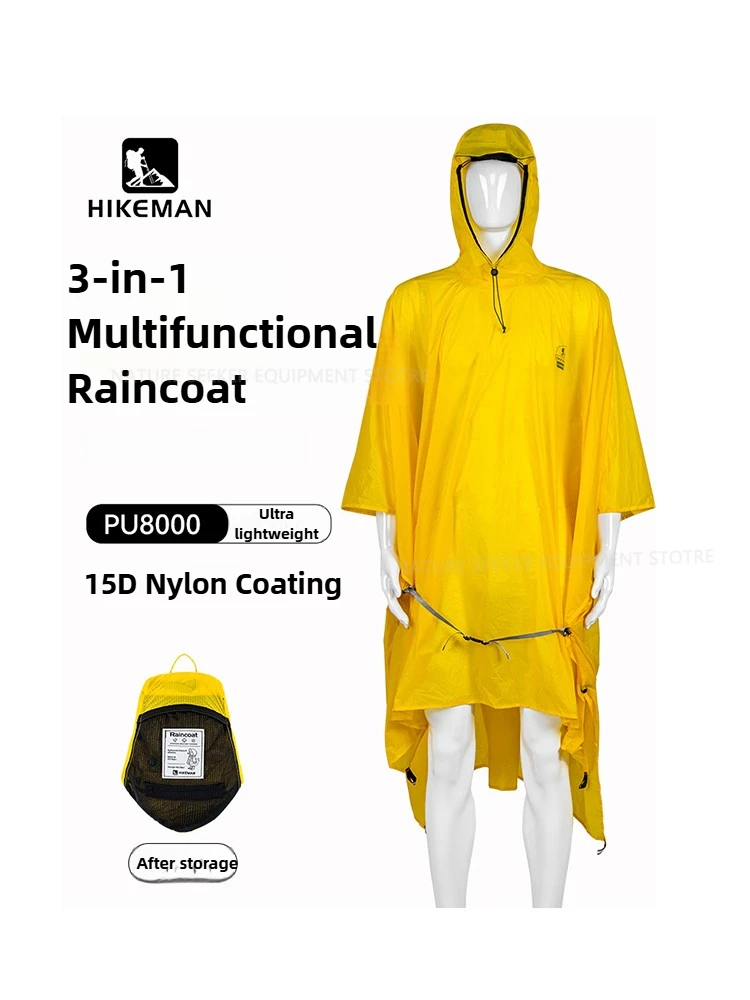 Camping Rain Poncho - 15D/210T เสื้อกันฝนกันน้ํา Rain Poncho Cover Ultralight