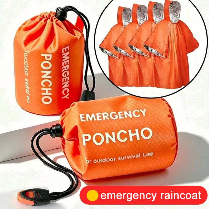 ชุดเสื้อกันฝนฉุกเฉินแบบพกพา เส - Camping Rain Poncho บทวิจารณ์และราคา