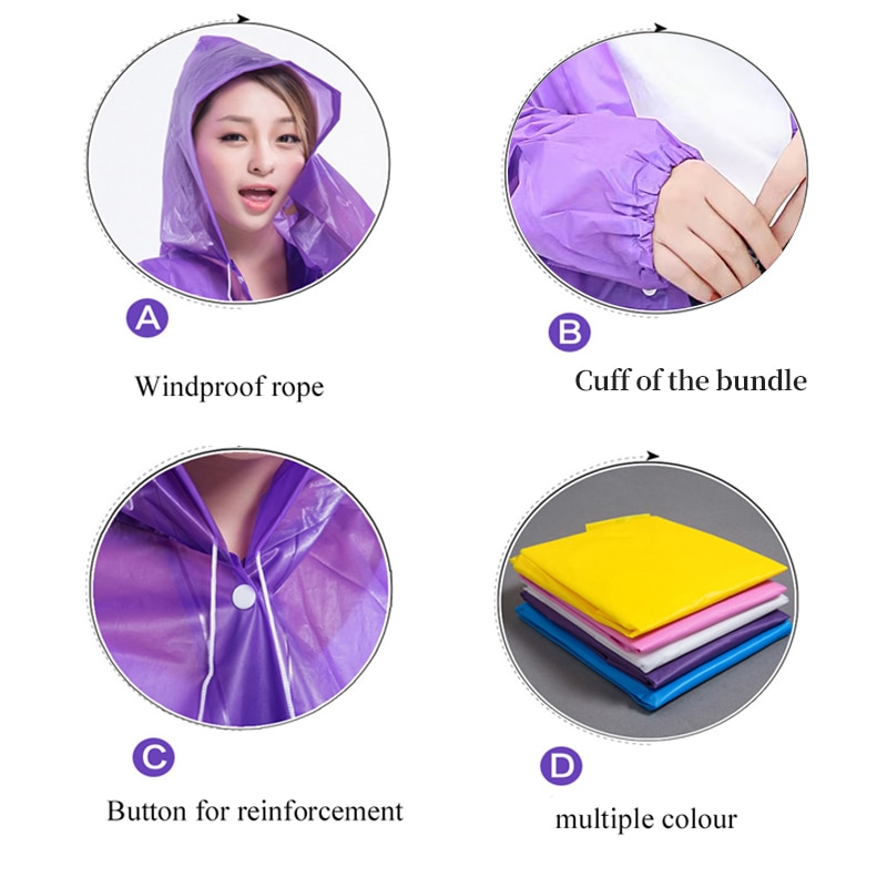 เสื้อกันฝนมีฮู้ด 1 ชิ้น สำหรับ - Camping Rain Poncho บทวิจารณ์และราคา