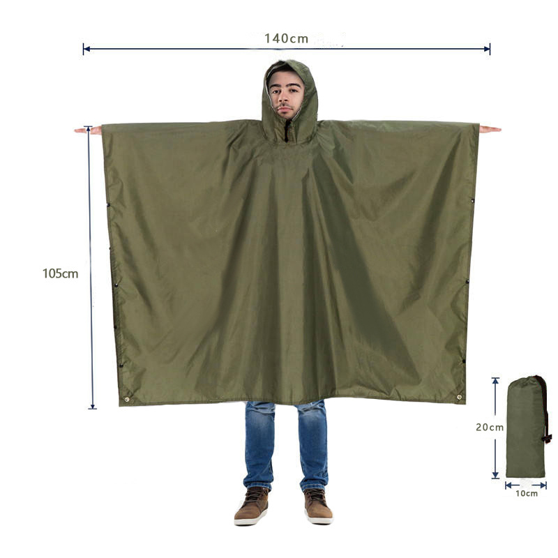 เสื้อกันฝนแบบหนาสำหรับการเดินป - Camping Rain Poncho บทวิจารณ์และราคา
