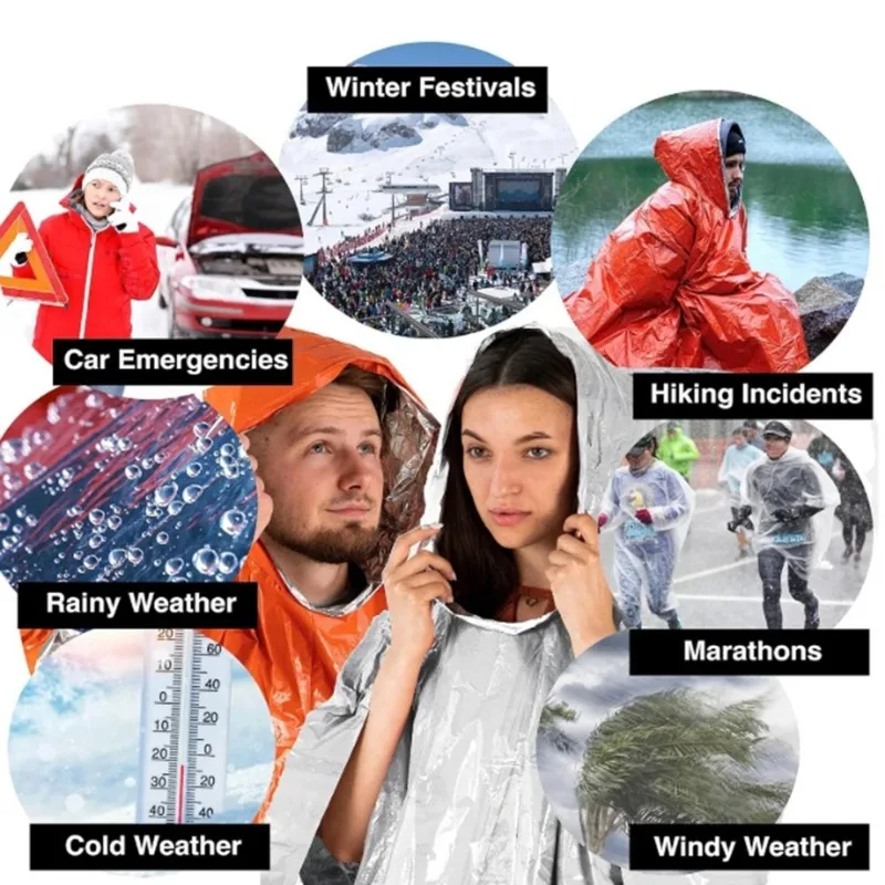 1 ชิ้น/2 ชิ้น เสื้อกันฝนฉุกเฉิ - Camping Rain Poncho บทวิจารณ์และราคา