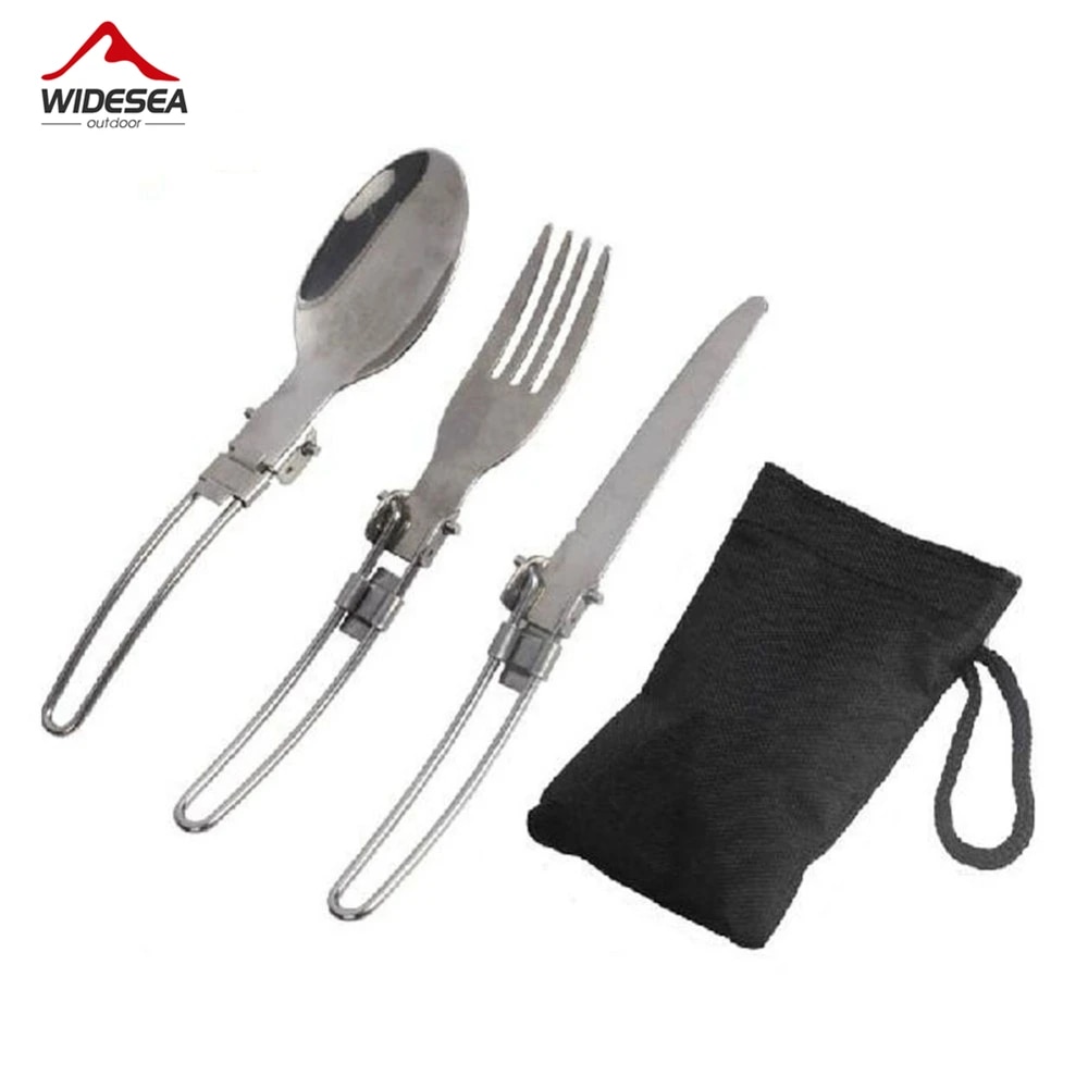 ชุดช้อนส้อมสแตนเลสพกพาสำหรับตั - Outdoor Camping Dining Set บทวิจารณ์และราคา