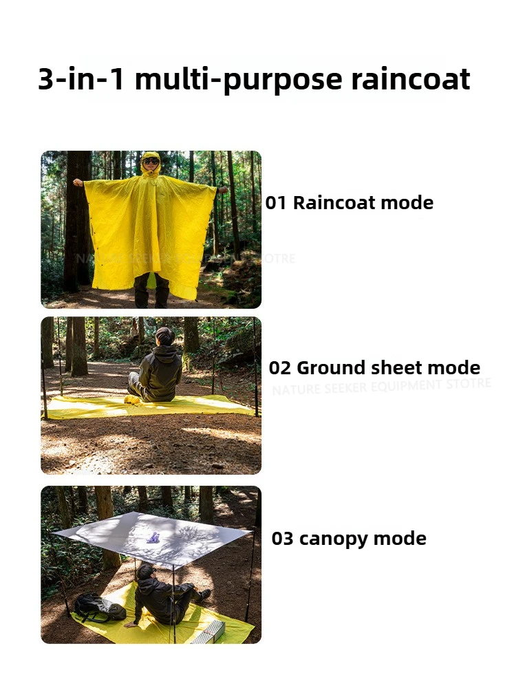 15D/210T เสื้อกันฝนกันน้ํา Rai - Camping Rain Poncho บทวิจารณ์และราคา